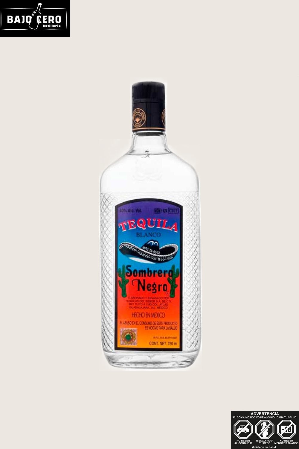 TEQUILA SOMBRERO NEGRO 40 GR. 750CC