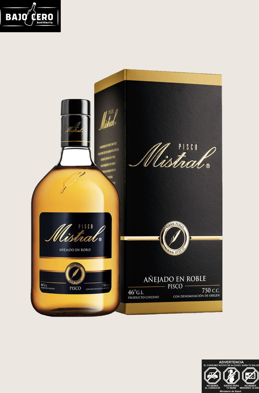 PISCO MISTRAL AÑEJADO EN ROBLE 46 GR. 750CC