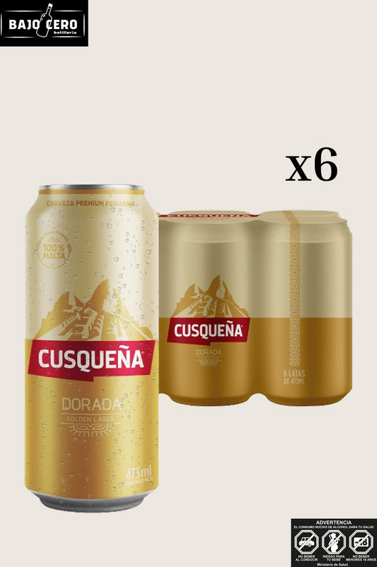 Pack 6 cusqueña dorada lata 470cc