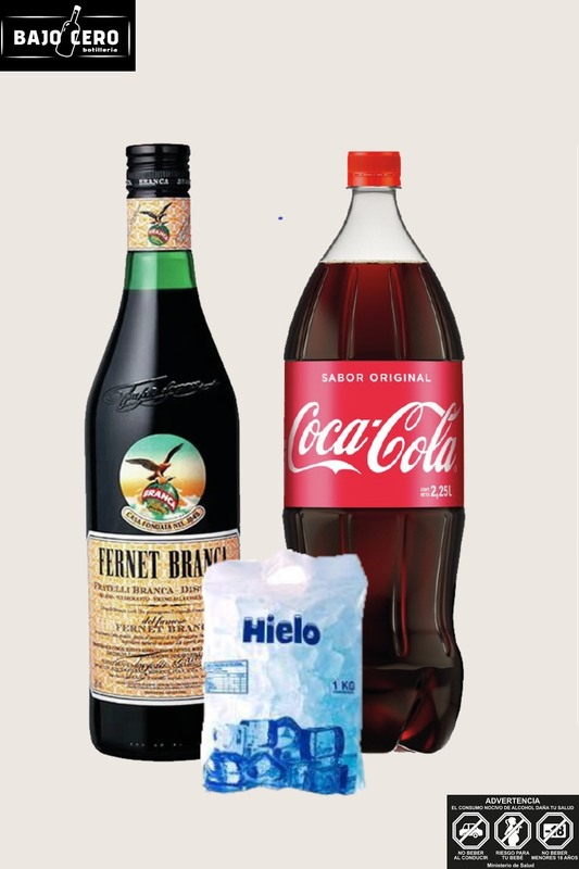 FERNET BRANCA + COCA ORIGINAL 1.5 LT + HIELO