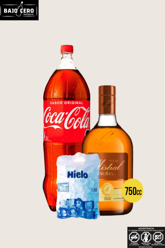 MISTRAL NOBEL CLASICO + COCA 3LT + HIELO